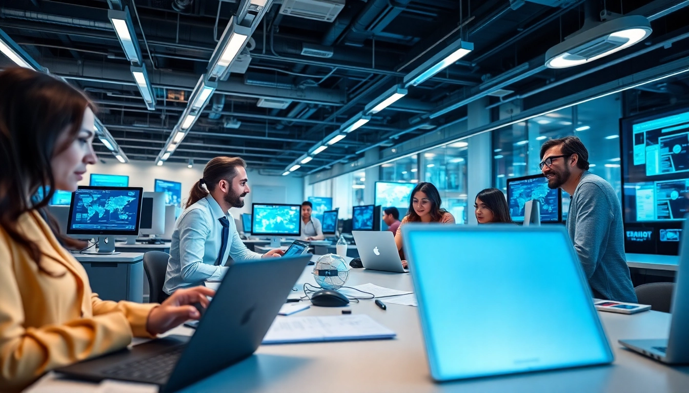 Engaged professionals in a modern workspace representing techeslabs.wiki's innovation culture.