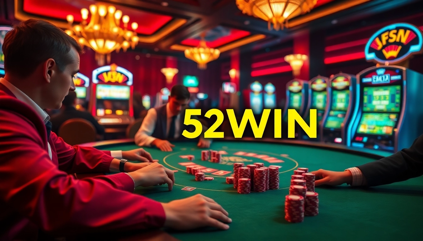 Get ready to win big with 52WIN at this luxurious casino gaming table.