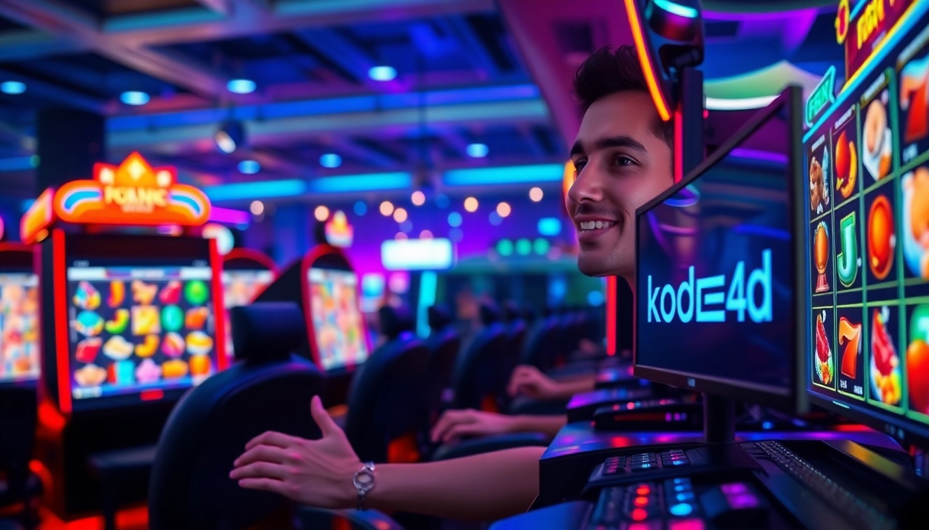 Experience the thrill of online gaming with Kode4d link featured on a vibrant digital interface.