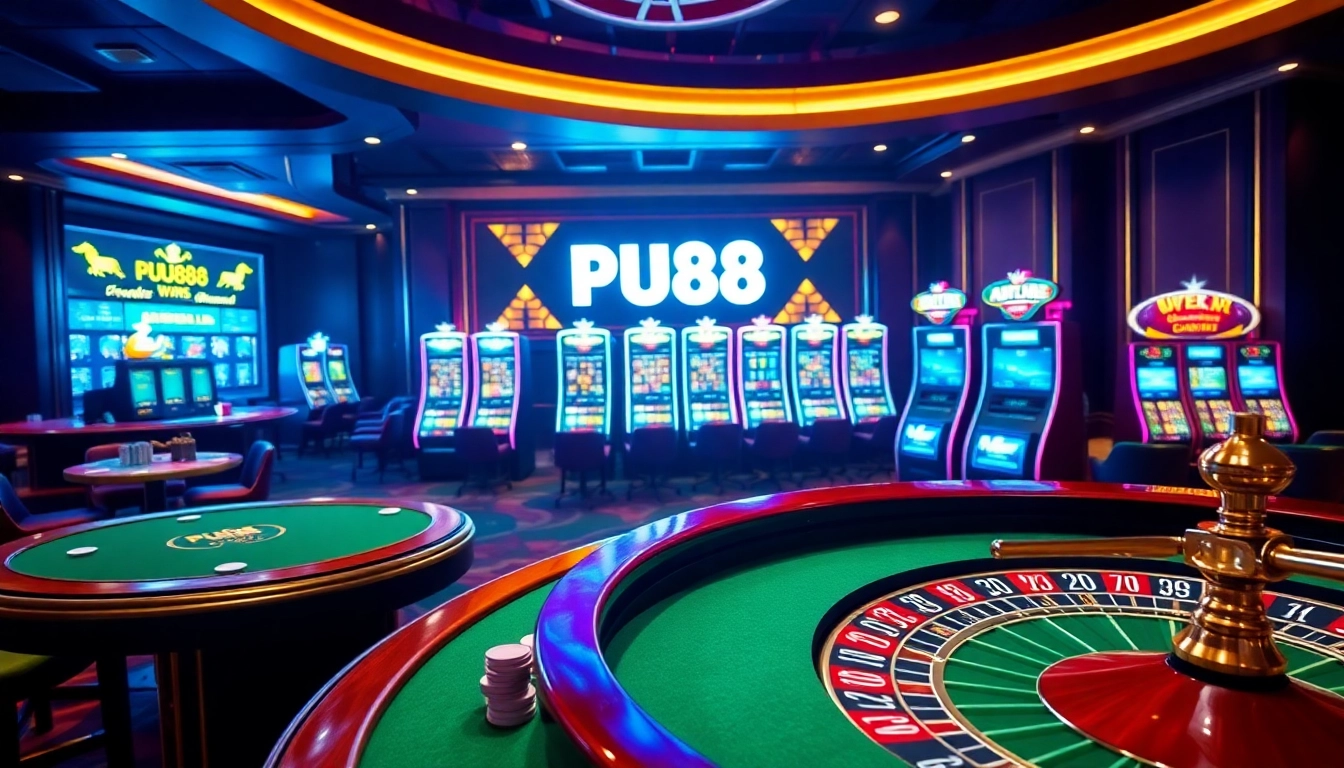 Experience exciting gaming action with PU88 in a vibrant casino atmosphere.