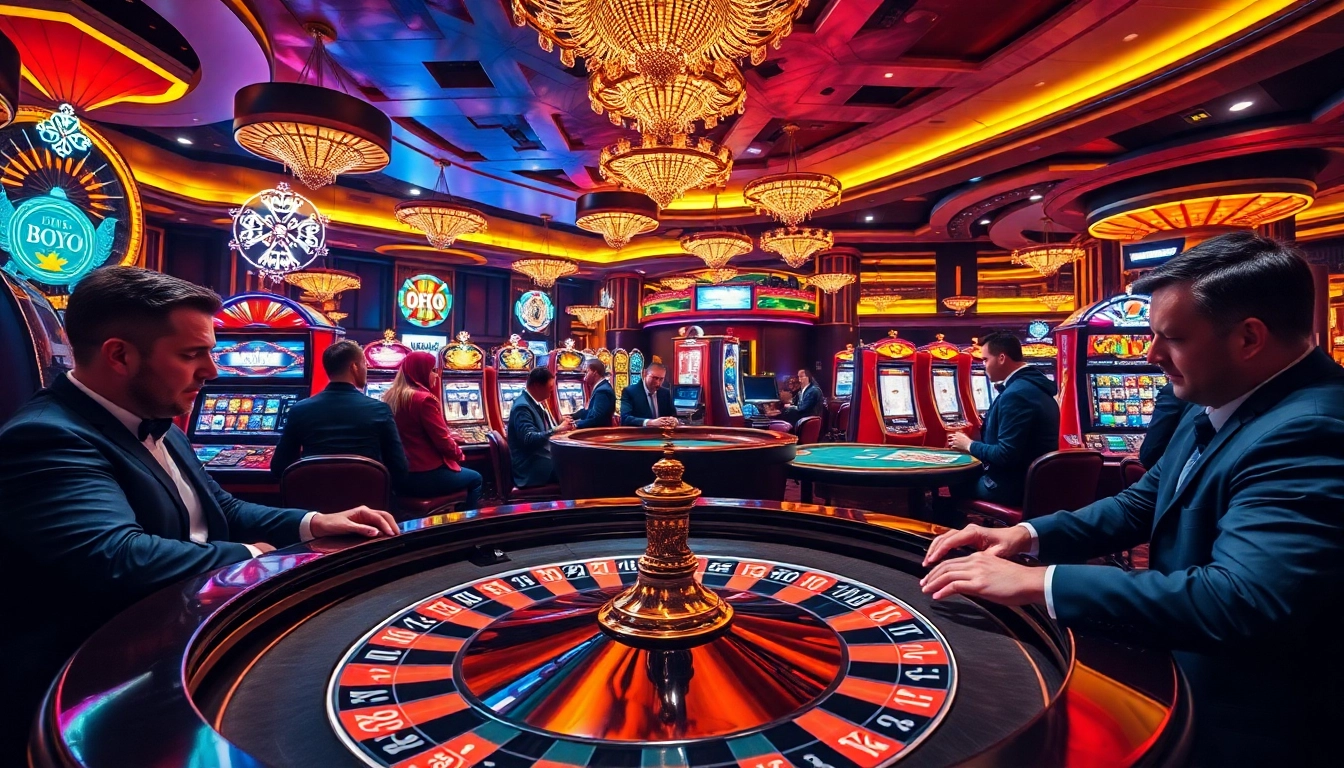 Experience the thrill of ingat bola88 with vibrant casino lights and exciting gambling action.