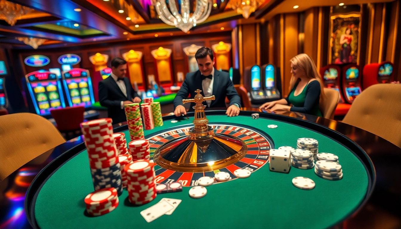Experience the thrill of betting at okfun in a vibrant, upscale casino setting.