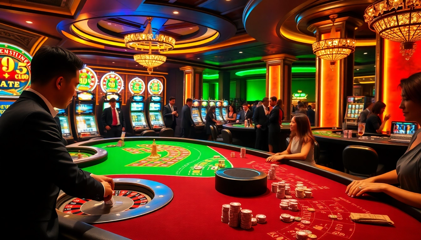 Engage in thrilling casino excitement with KP88 poker chips and roulette tables.