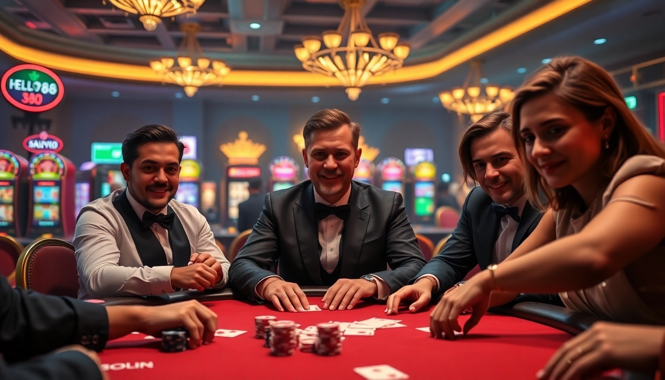 Experience thrilling gameplay at hello88. com with poker tables, vibrant slots, and luxurious casino ambiance.