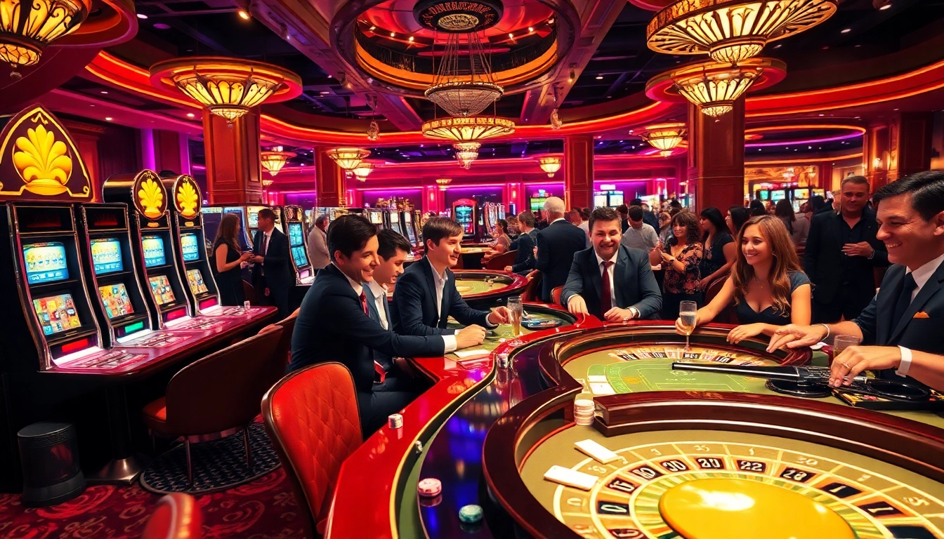 Engage with thrilling rr99 casino action on vibrant tables filled with poker chips and lively players.