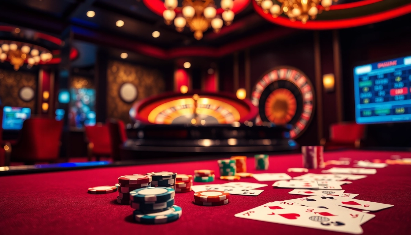 Engage in advanced betting strategies with go 88 at an exciting casino table filled with poker chips and cards.