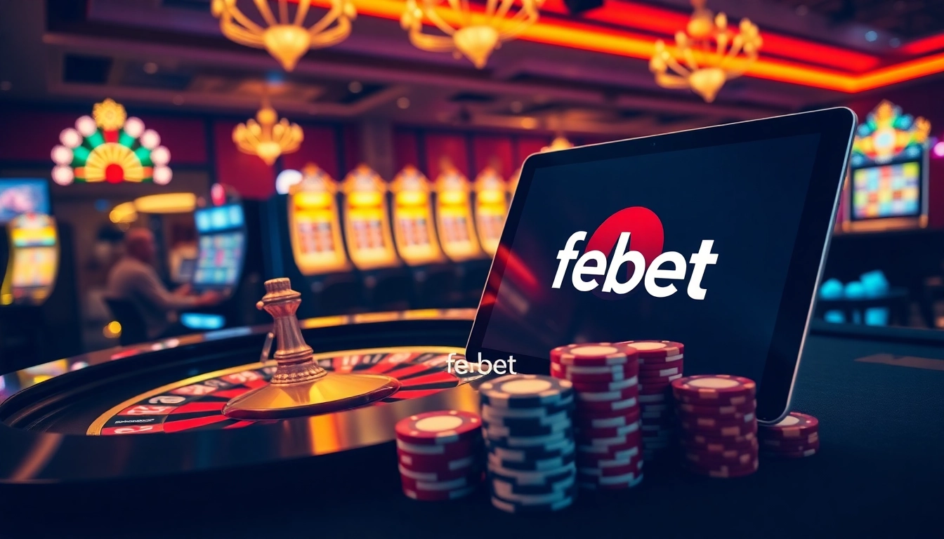 Experience the thrill of febet gaming at a luxurious casino table with vibrant chips and cards.