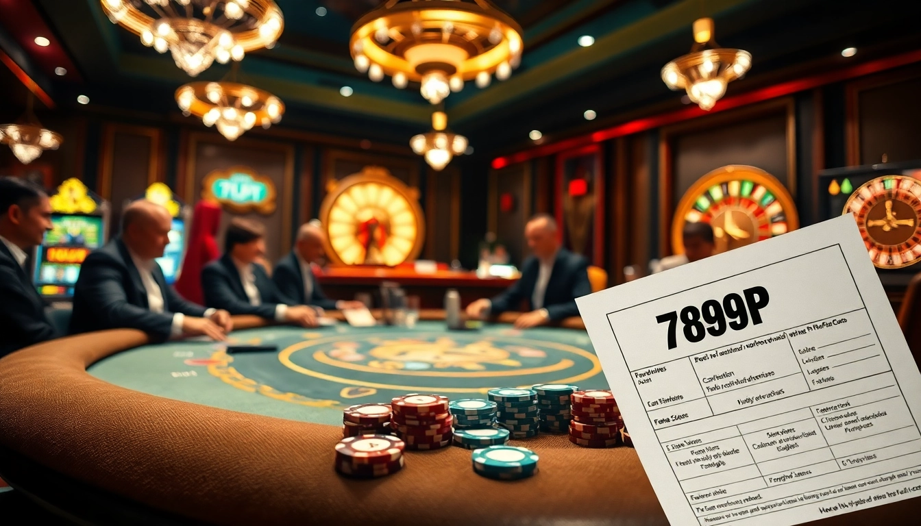 Exciting poker game with 789P branded chips and vibrant casino atmosphere.