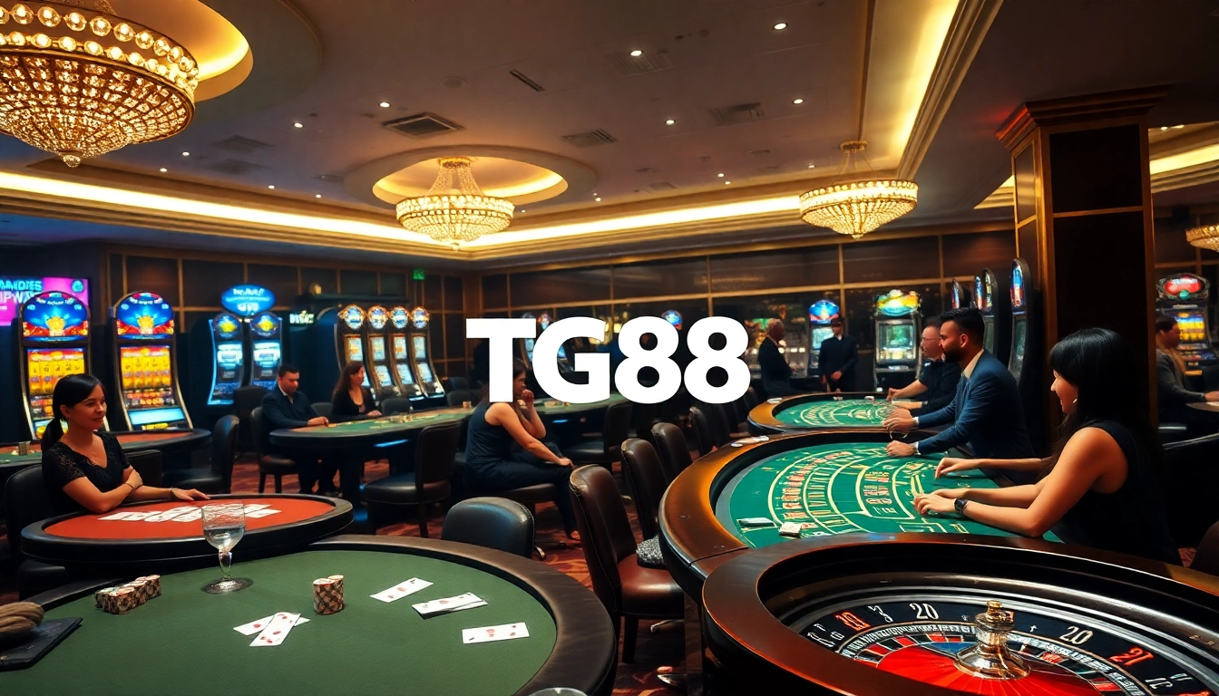 Experience thrilling gameplay at TG88 casino with vibrant tables and excited players.