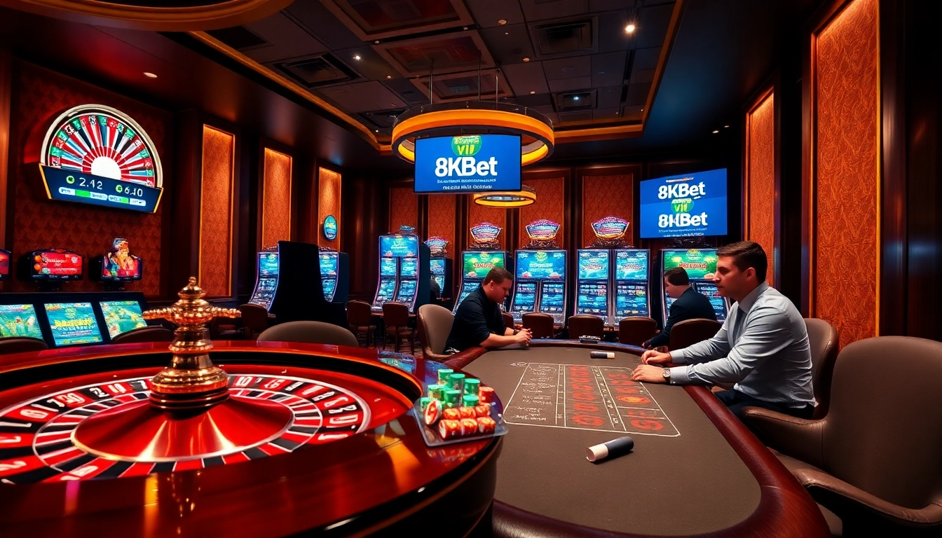 Experience thrilling gameplay with 8kbet vip promotions showcased in a luxurious casino setting.
