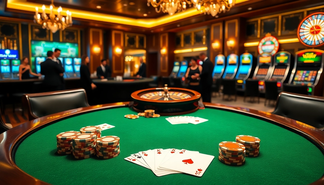 A high-stakes poker game table at https://bet168.me/ reflecting excitement with chips and winning cards.