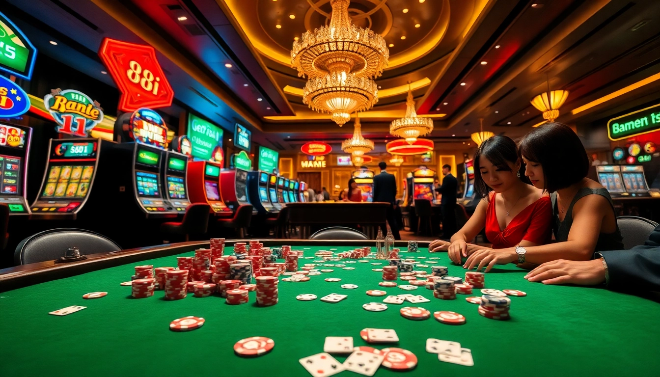 Experience thrilling gameplay at 88i nhà cái featuring vibrant casino tables and exciting slot machines.