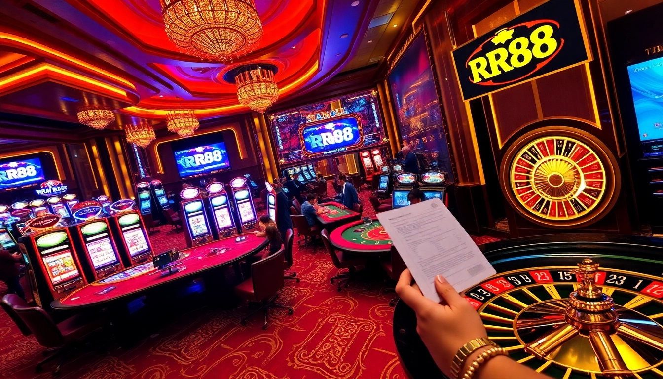 Experience thrilling gameplay at RR88 with elite casino tables and vibrant slot machines.