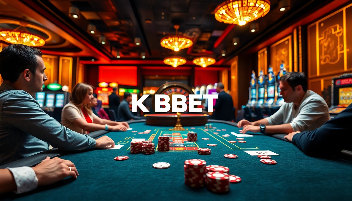 Experience high-stakes poker gameplay at KBBET casino, showcasing intense action, vibrant poker chips, and luxury.