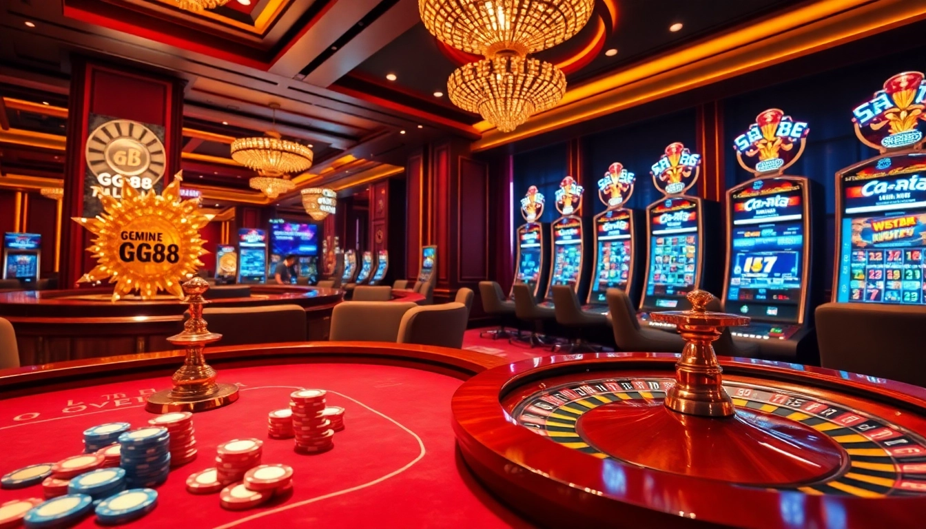 Experience the thrilling gameplay at GG88 with vibrant casino elements and stylish interfaces.