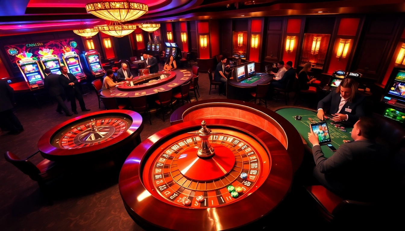 Experience the thrill of gaming with link PS99 showcased amidst vibrant casino tables and excited players.