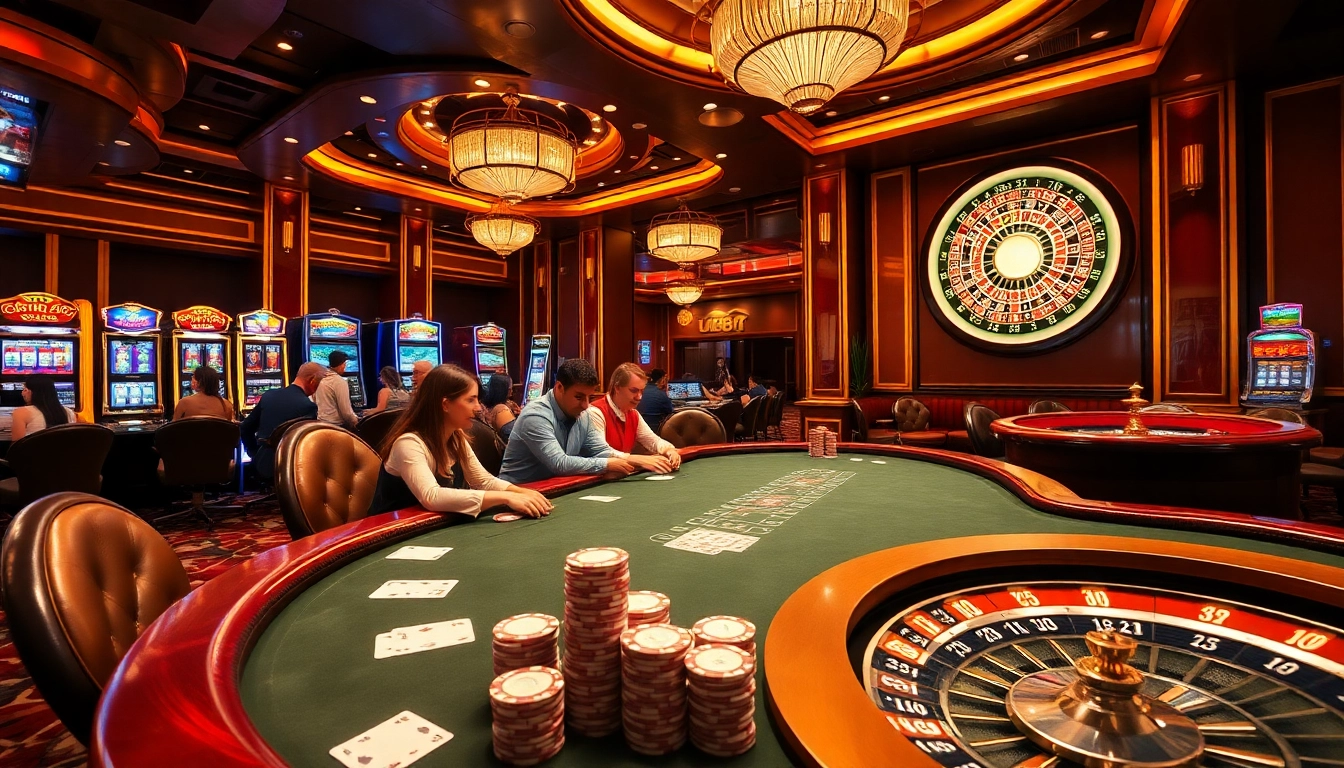 Experience high-stakes gambling action at uu88 with an elegant poker scene and vibrant casino aesthetics.