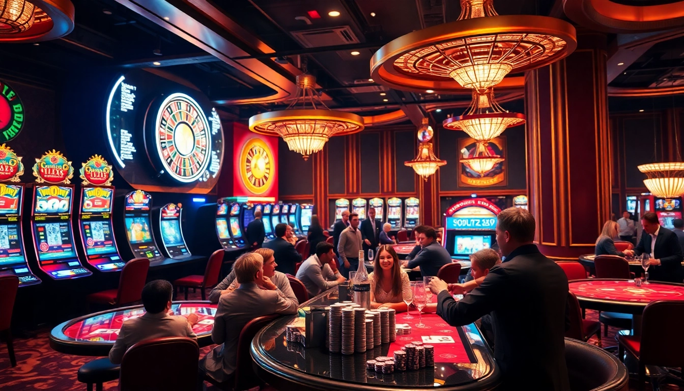Betting scene at https://hu88u.com/, showcasing vibrant casino games and eager players enjoying their experience.