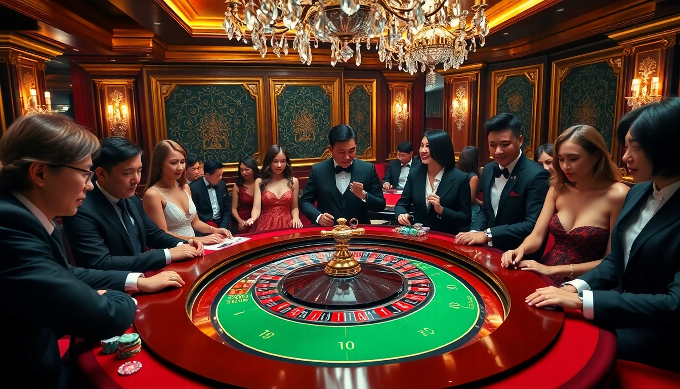 Experience high-stakes gaming at the DH88 roulette table with luxurious decor and eager players.