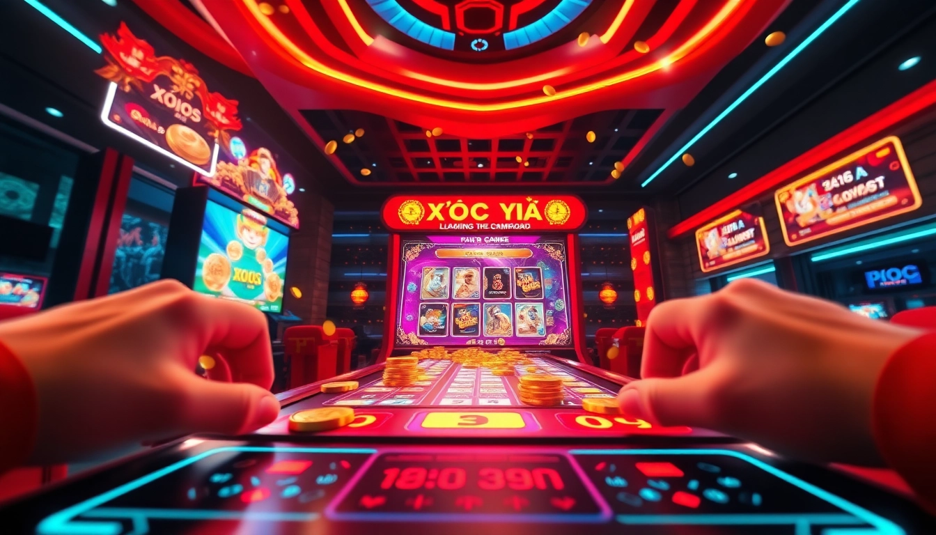 xóc đĩa online vibrant gaming interface with animated coins
