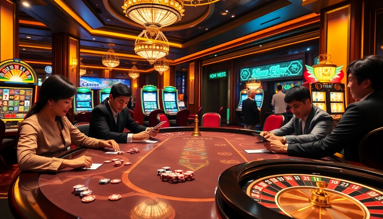 Experience the thrill of gambling at nhà cái 888new with vibrant casino tables and dynamic players.