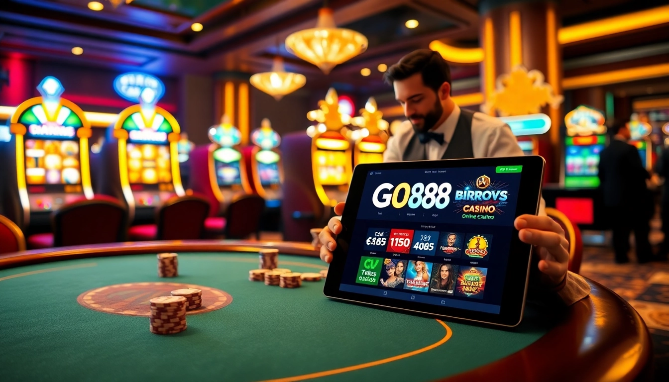 Experience the thrill of GO88 at a vibrant poker table with professional dealers and exciting gameplay.