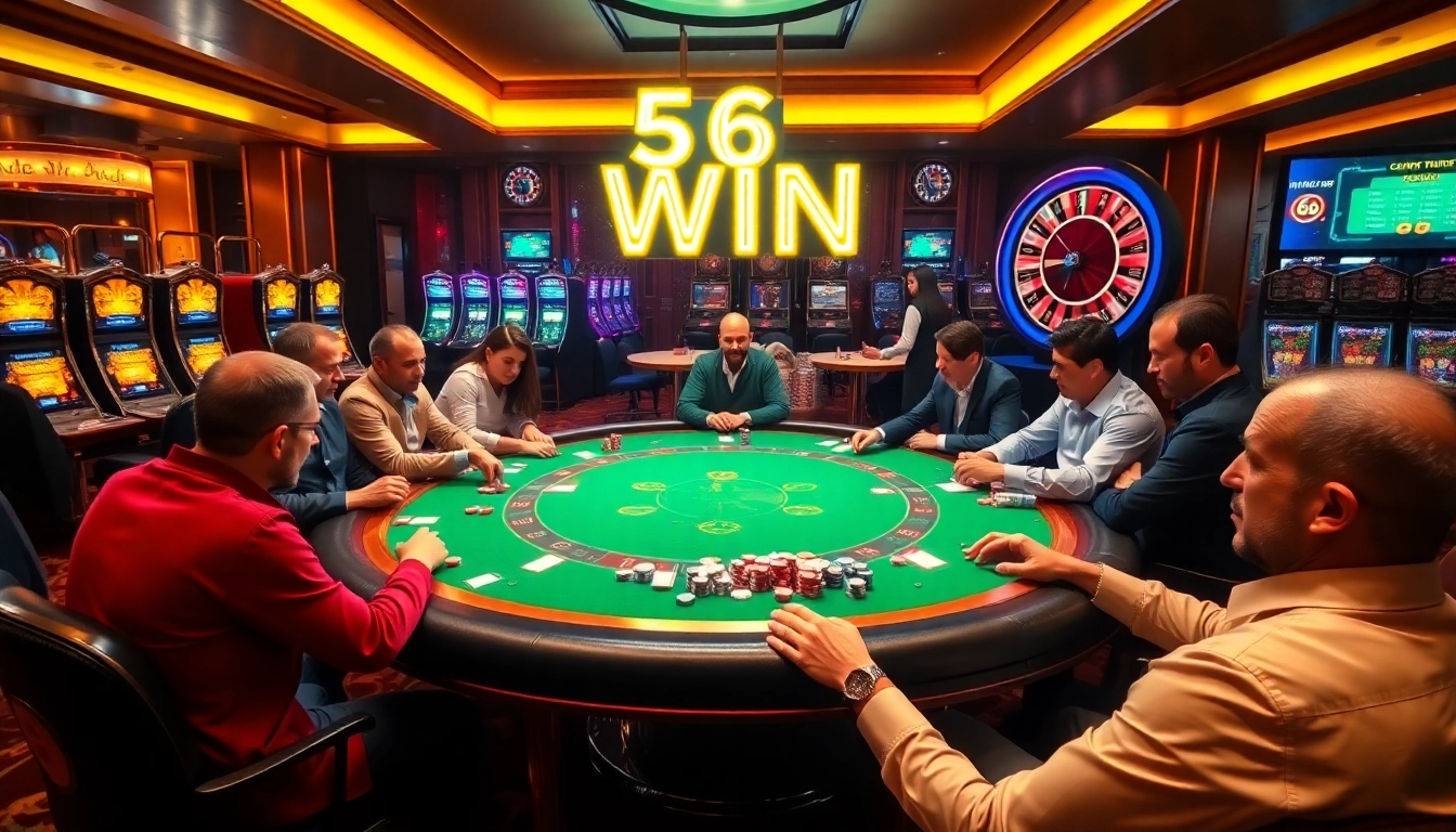 Experience thrilling casino gameplay as players strategize their next move at the 56 WIN table.