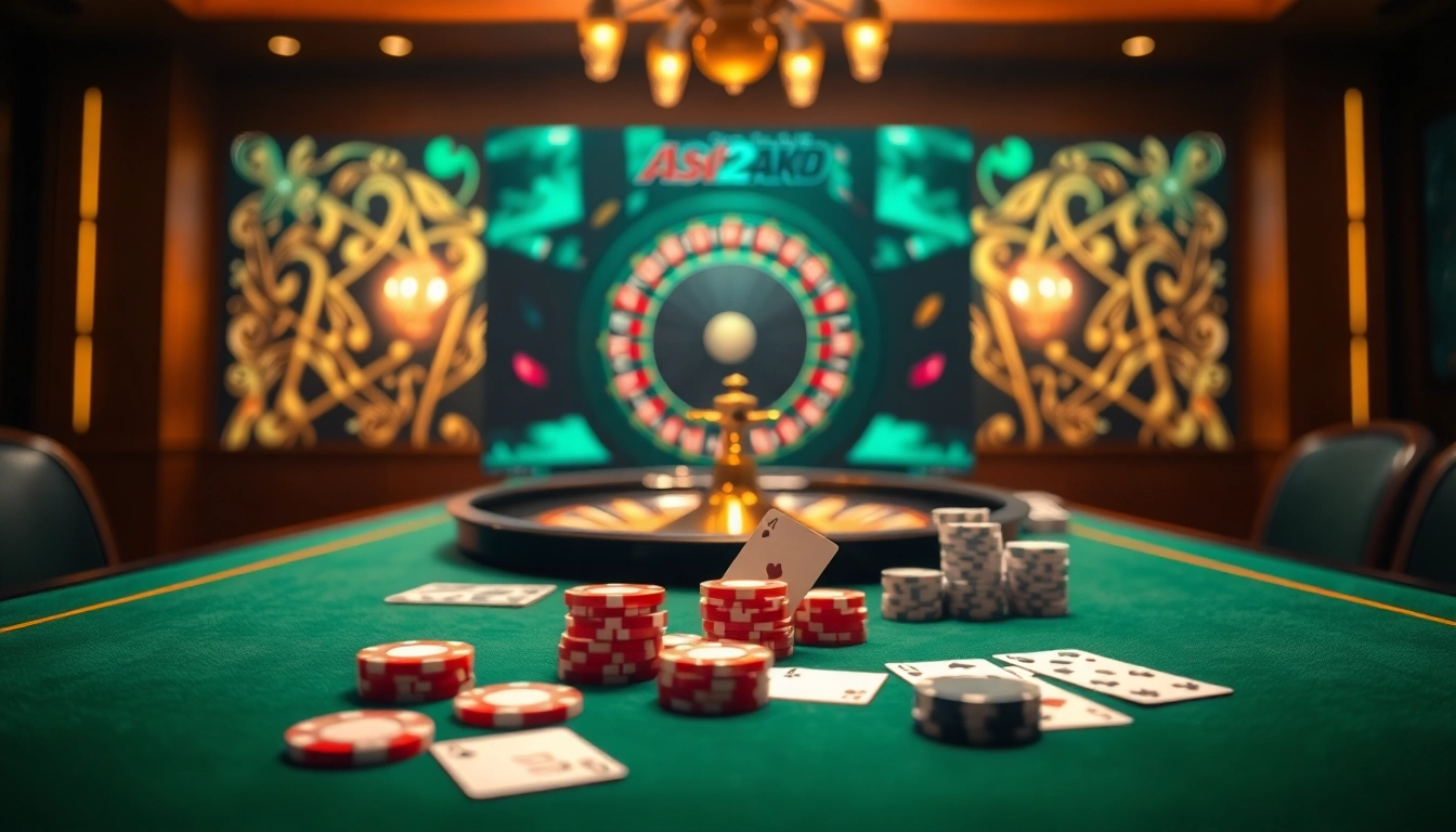 S8 gaming table featuring high stakes poker and a vibrant roulette wheel for an exciting casino experience.