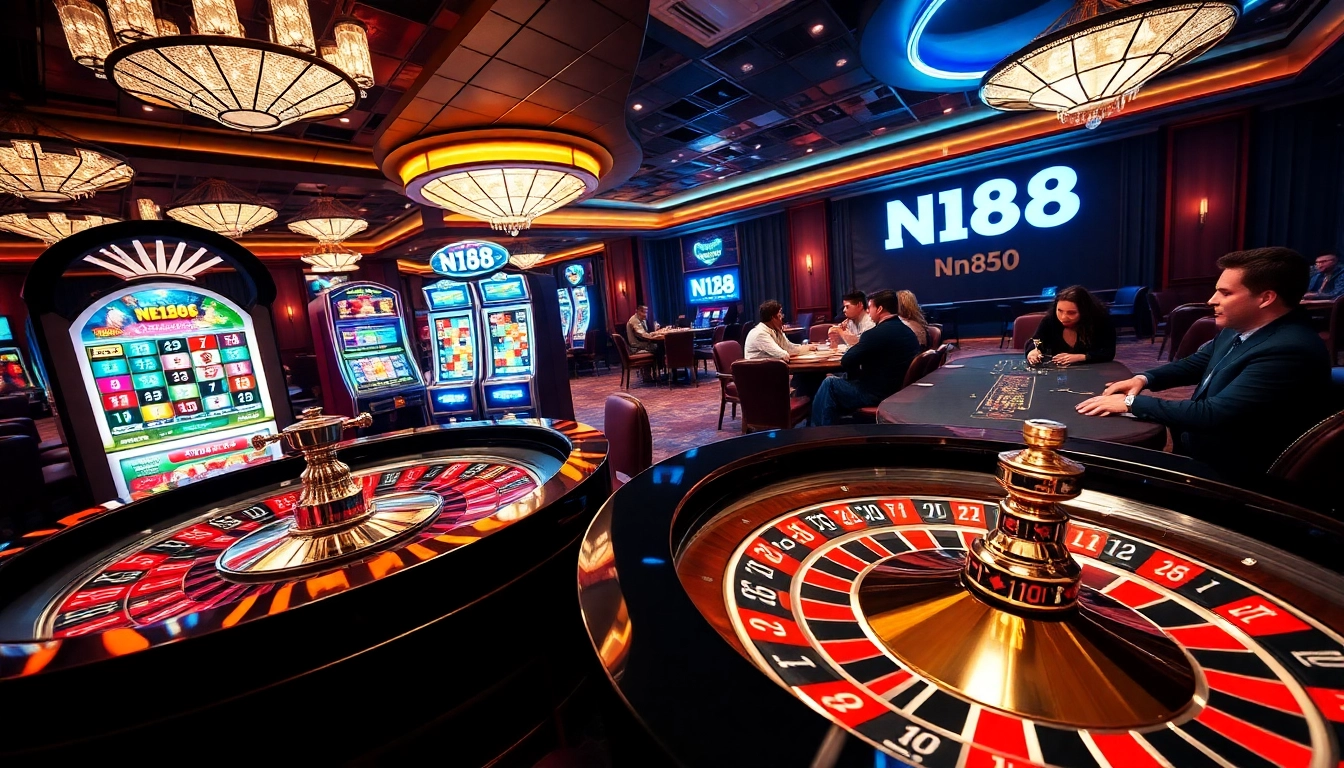 Experience the thrill of N188 with exciting casino games and vibrant roulette action.