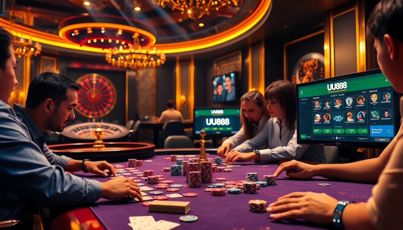 Experience thrilling gameplay at UU88 with vibrant casino action and elegant betting tables.