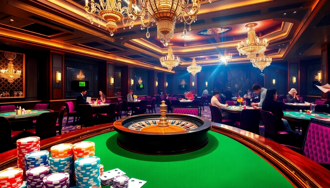 Experience the excitement of gambling at http://gk88t2.com/ with a luxurious casino scene loaded with action.