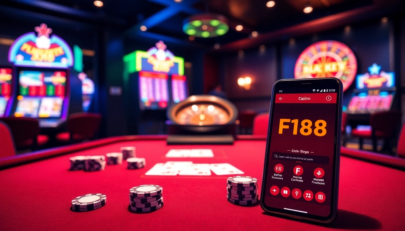 Play exciting games at https://f168.blue/, featuring luxurious casino elements in the background.