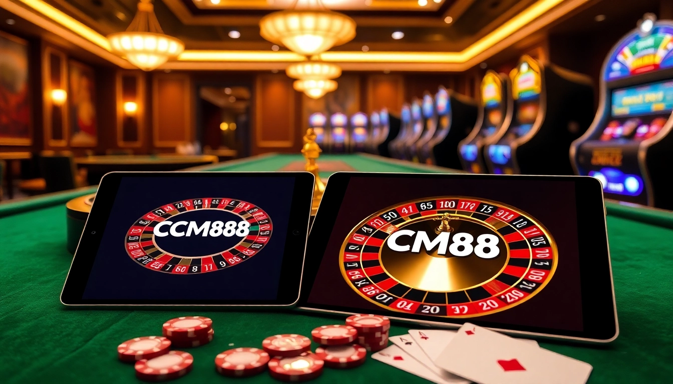 Experience thrilling gameplay at CM88 casino with vibrant roulette and luxurious gaming elements.