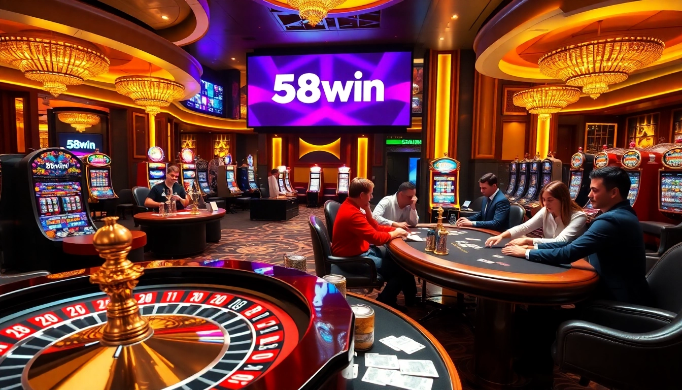 Experience high-stakes gameplay with 58win as players enjoy poker, roulette, and vibrant slot machines.