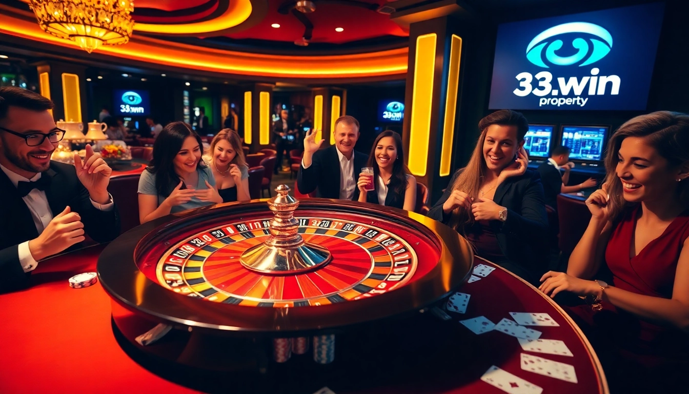 Experience the excitement of winning at a luxurious roulette table in 33win.property casino.