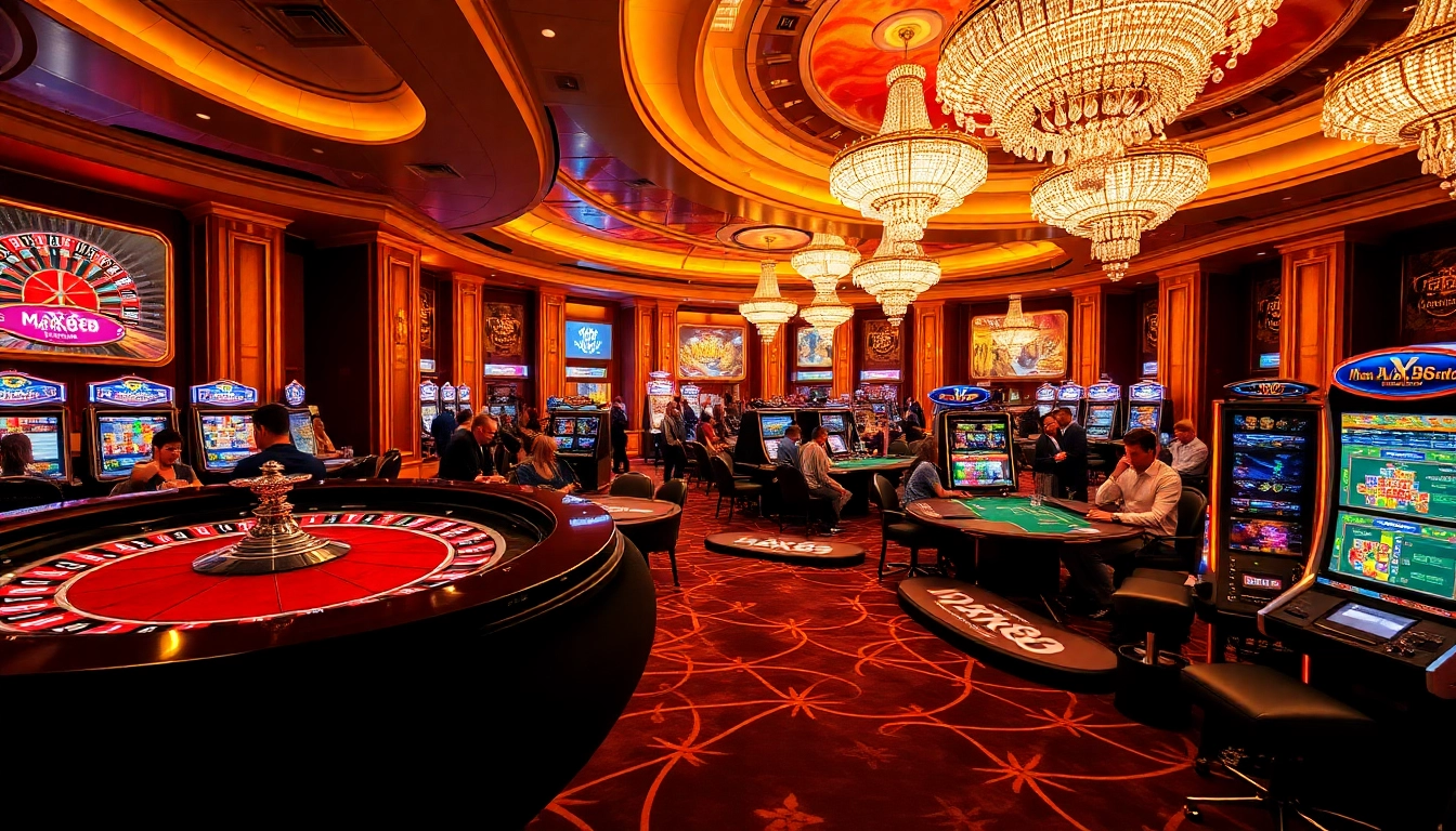 max88 elevates the gaming experience with vibrant casino tables and engaged players.
