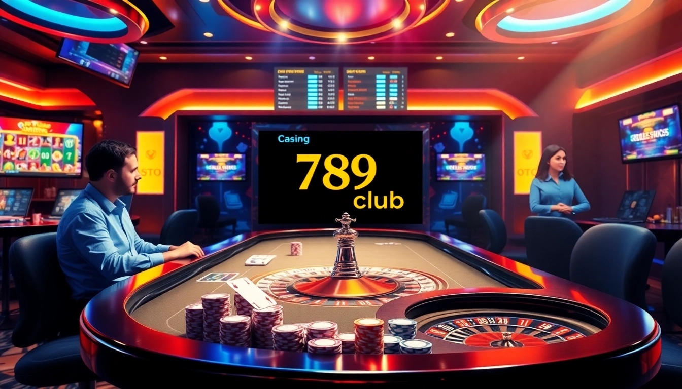 Experience the thrill of online gambling at 789club with vibrant casino tables and engaging games.