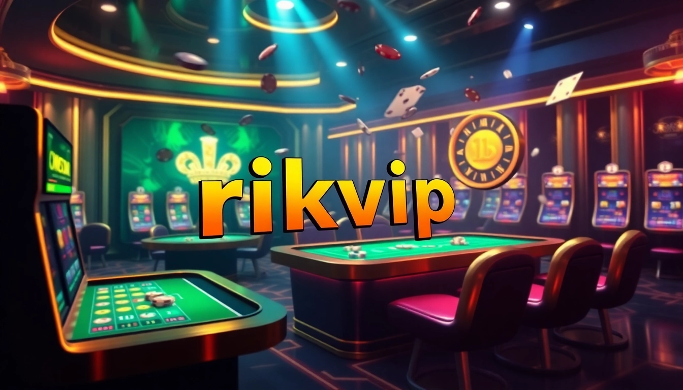 Engage with thrilling online gambling at rikvip featuring vibrant slot machines and cards.