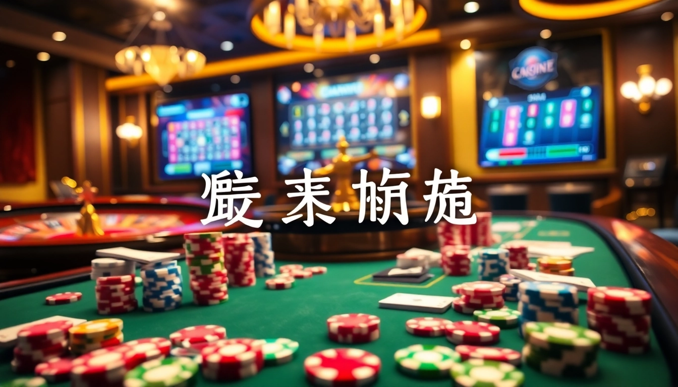 Engaging scene of online gambling with a focus on 包网 features, showcasing casino elements like poker chips and a roulette wheel.