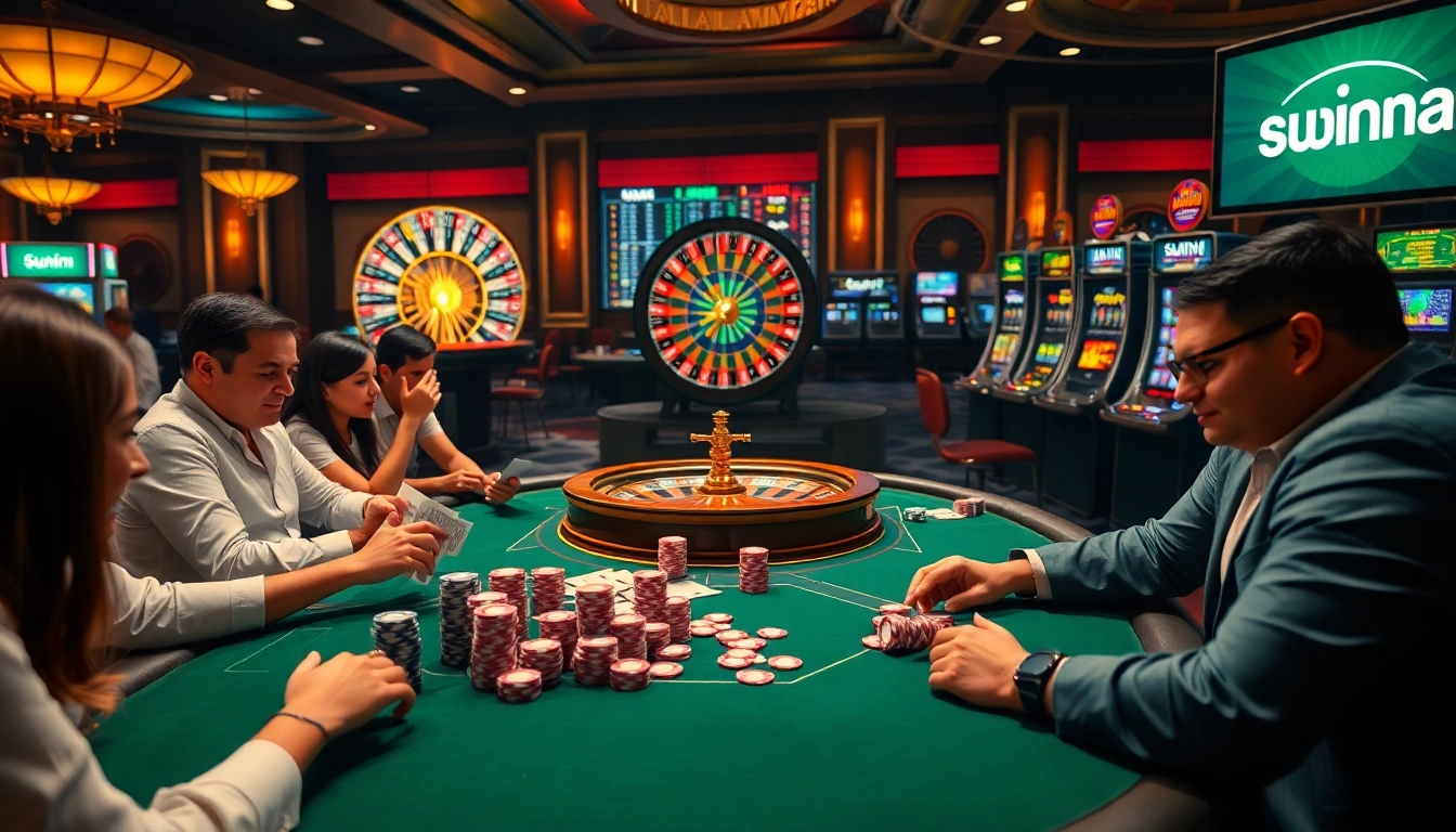 Experience the thrilling action at sunwin's exciting poker table with vibrant chips and glowing roulette.